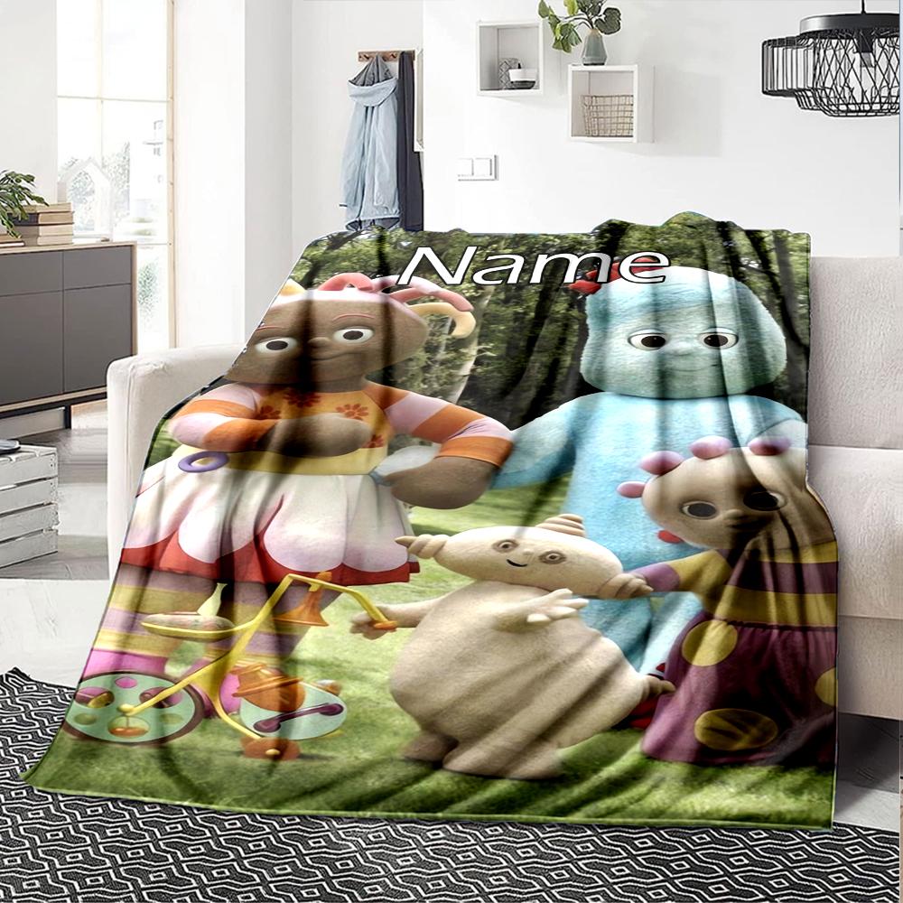 Custom Name In the Night Garden Theme Printed Blanket - Perfect for Couch, Bed, Travel & Outdoor Use | Machine Washable, Cozy & Durable.