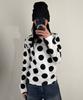 Tansanmageunesyum Dot Pattern Long Sleeve (White/Black)