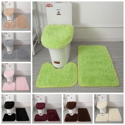 3 teile/satz Flauschige Haare Wc Deckel Abdeckung Teppiche Einfarbig Dusche Teppiche Sets Dusche Zimmer