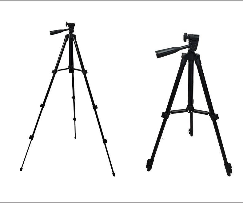 Tragbarer Aluminiumlegierungs-Stativständer für DSLR, Projektor & Mobiltelefon mit einziehbarem Handyhalter für Live-Streaming