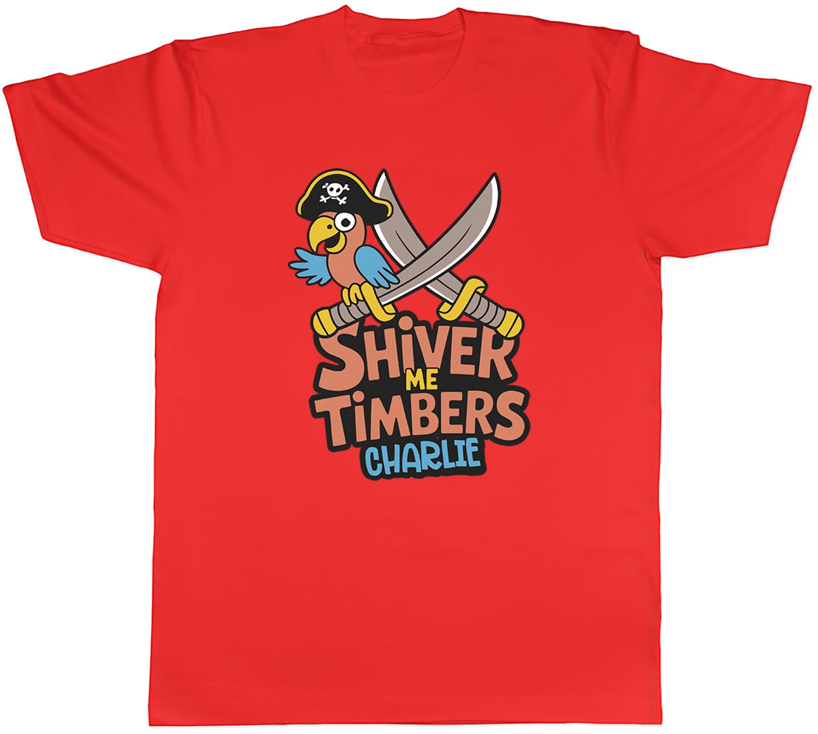 Personalised Shiver me Timbers Pirate Parot Unisexs TShirt Tee Gift Top S