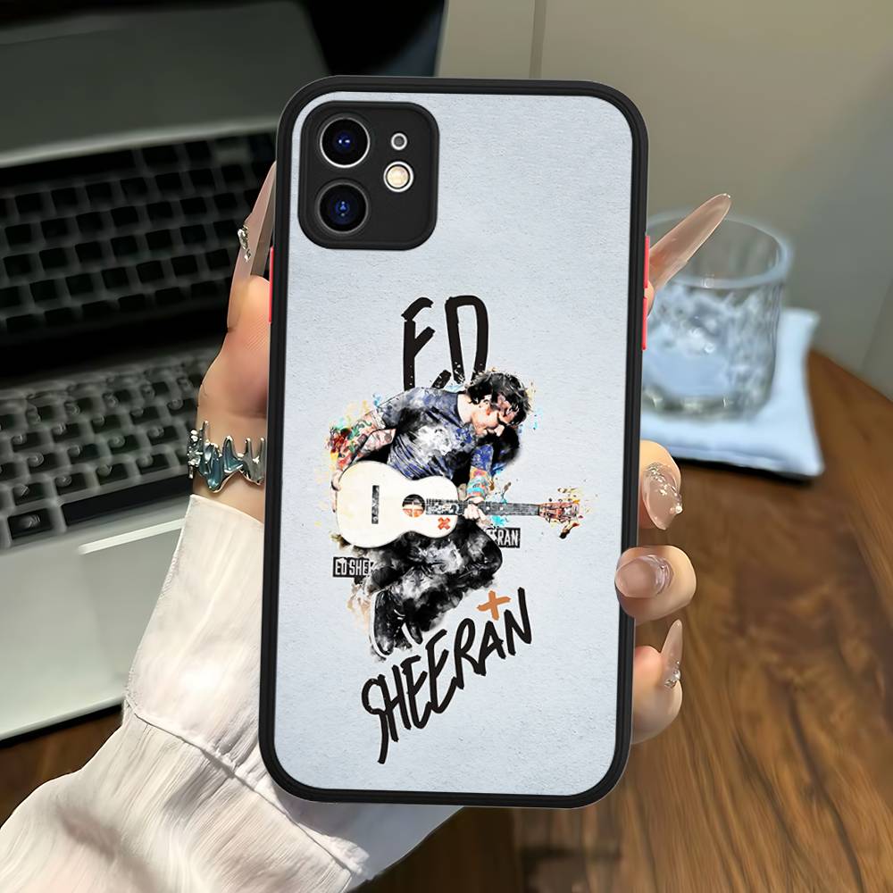 E-Ed Sheeran For IPhone 16 15 14 13 12 11 Pro Max X XS MAX Plus Translucent Black Phone Cover