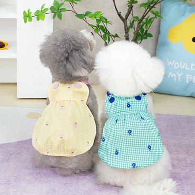 Vestido Pet Tipo Suspensório Estampa Xadrez Clássica Moda Textura Macia Toque na Pele Vestir Roupas Confortáveis para Cachorrinho Vestido de Princesa para Uso Diário