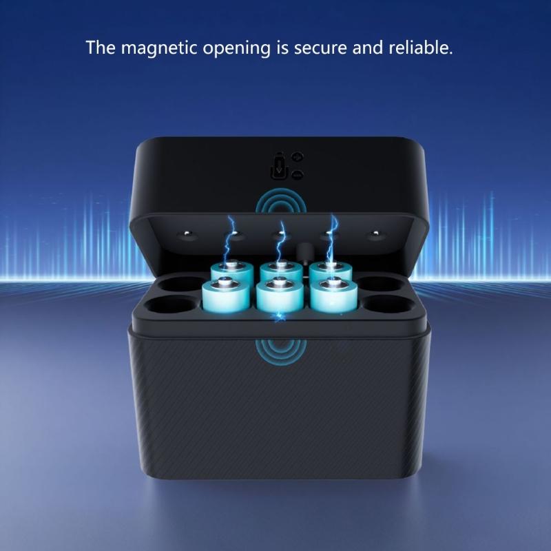 Battery Charging Case Storage Organiser For 2A 3A Rechargeable Batteries Type C Portable Charging Anti Slip Design