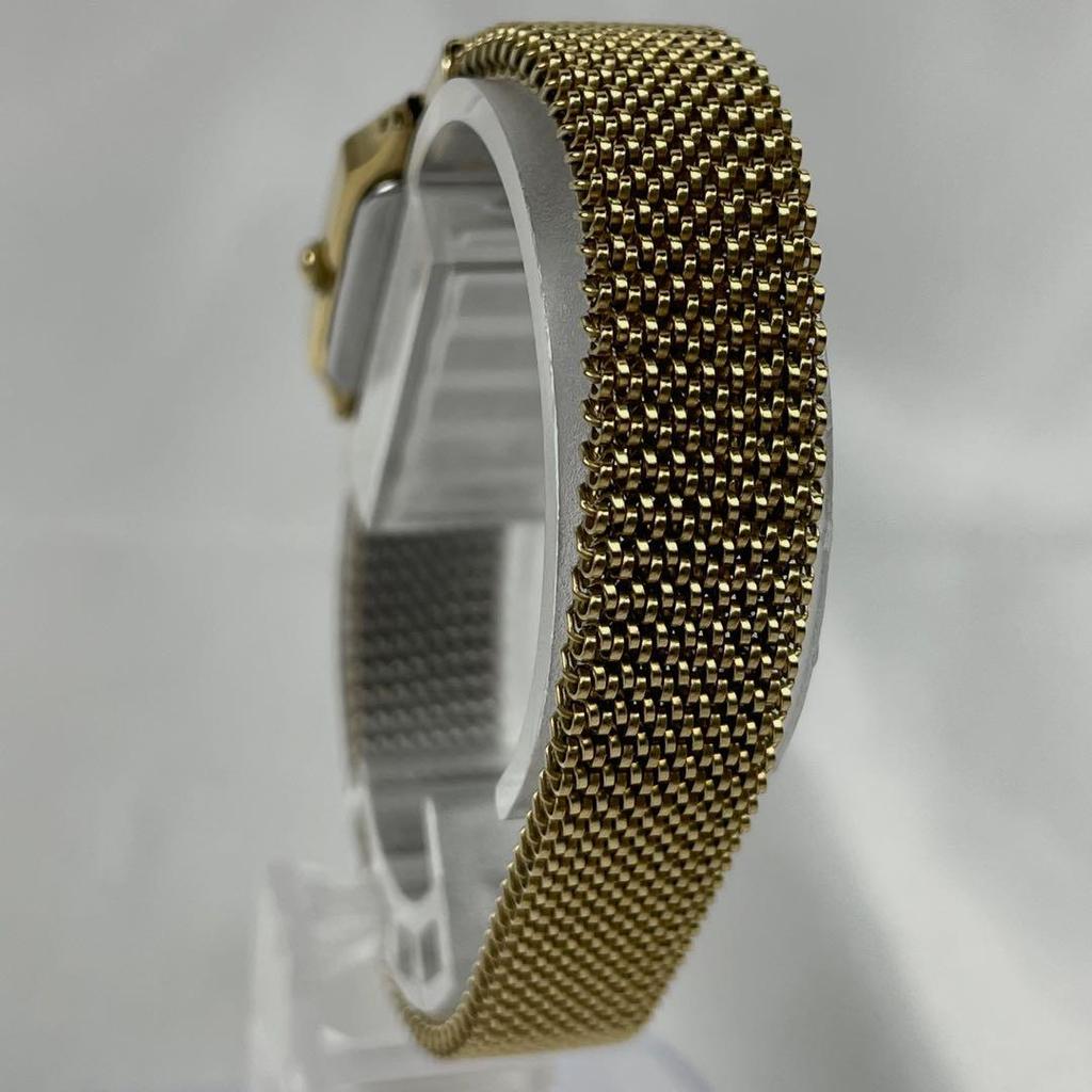 [USED] Working/Battery Operated SEIKO Spirit Watch, Black Dial, Gold, Square