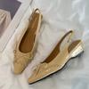 2026 New Fashionable Pointed-toe Buckle Solid Color High-heeled Sandals for Women in Autumn Luxury Shoes