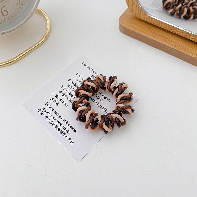 5 SZT./Partia Nowa Moda Kobiety Uroda Phoe Elastyczne Gumki do Włosów Casual Dziewczyna Spiralne Gumki do Włosów Kolorowe Gumowe Kabel Telefoniczny Scrunchies