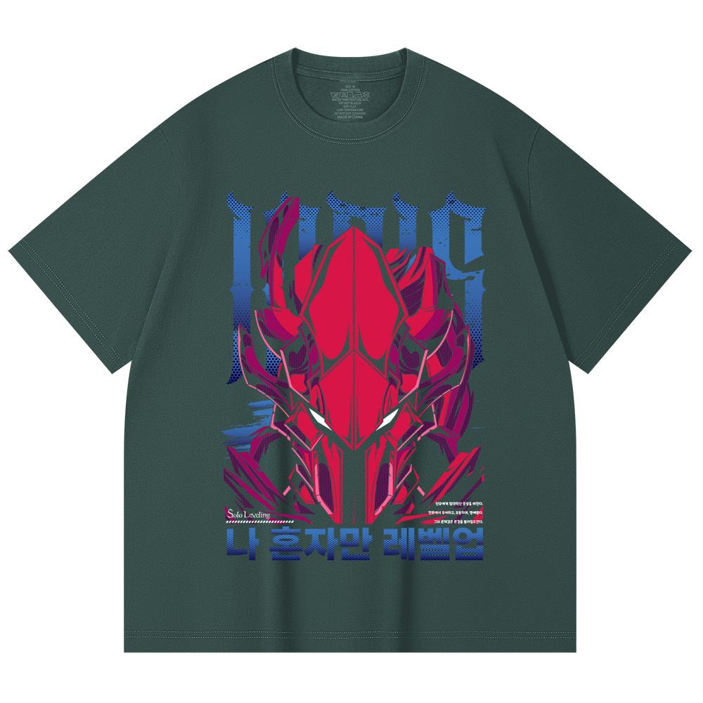 230 Gsm 100% Cotton Solo Leveling V13 Igris Print Unisex Heavy Cotton T Shirt