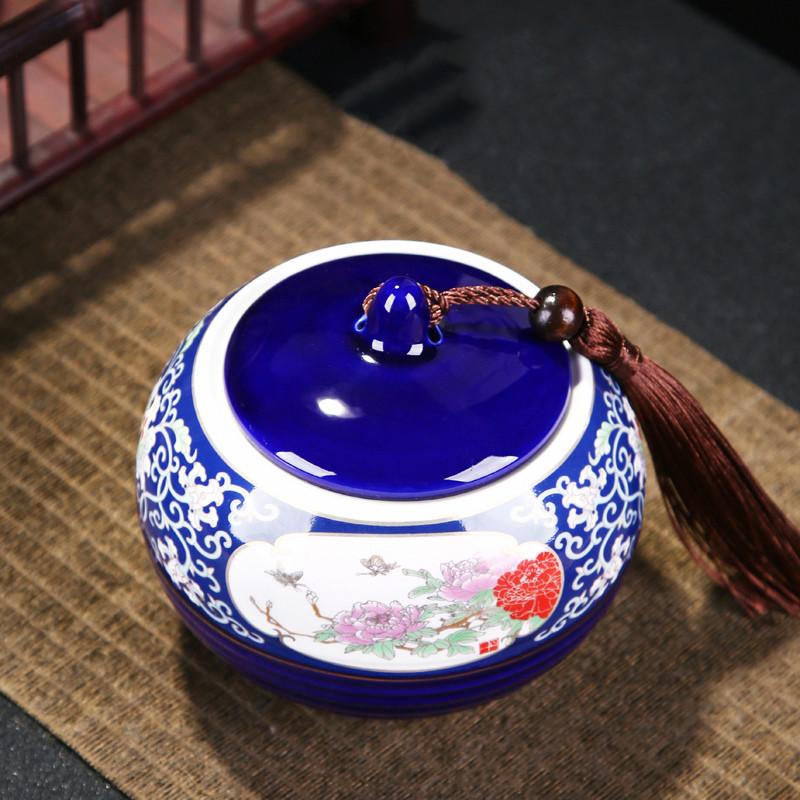 Čínská keramická vzduchotěsná dóza Domácí s víkem Nádoba na čaj Cestovní přenosné Plechovky na čaj Nádoba na skladování bonbonů Kuchyňské potřeby Příslušenství