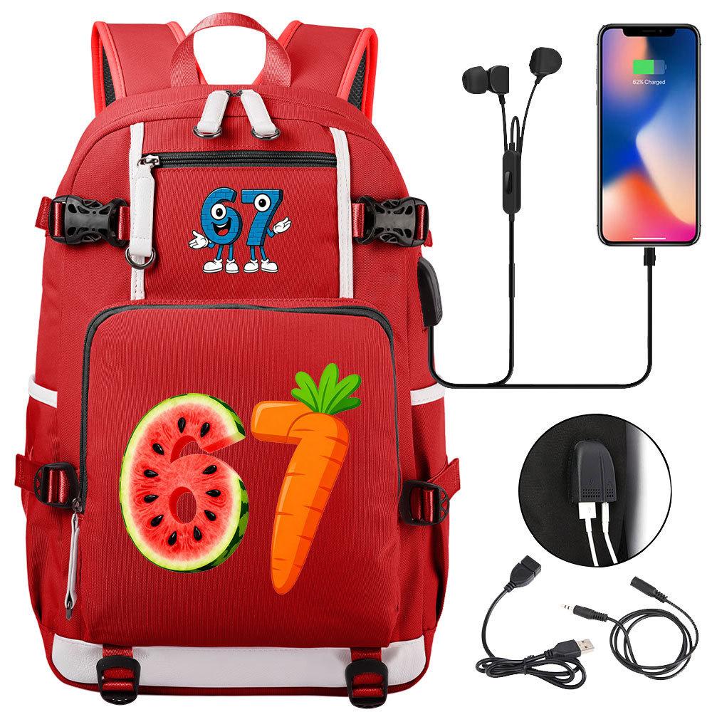 USB Charging Backpack for Teen Students Travel Laptop Daypack 67 Gourmet Style Lightweight Water-Resistant Large Capacity
