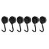 6Pcs Swing Magnetic Hook Set No Drilling Need Decorative Beautiful Looking 180 Degrees  Rotating Hooks 0‑15kg Black