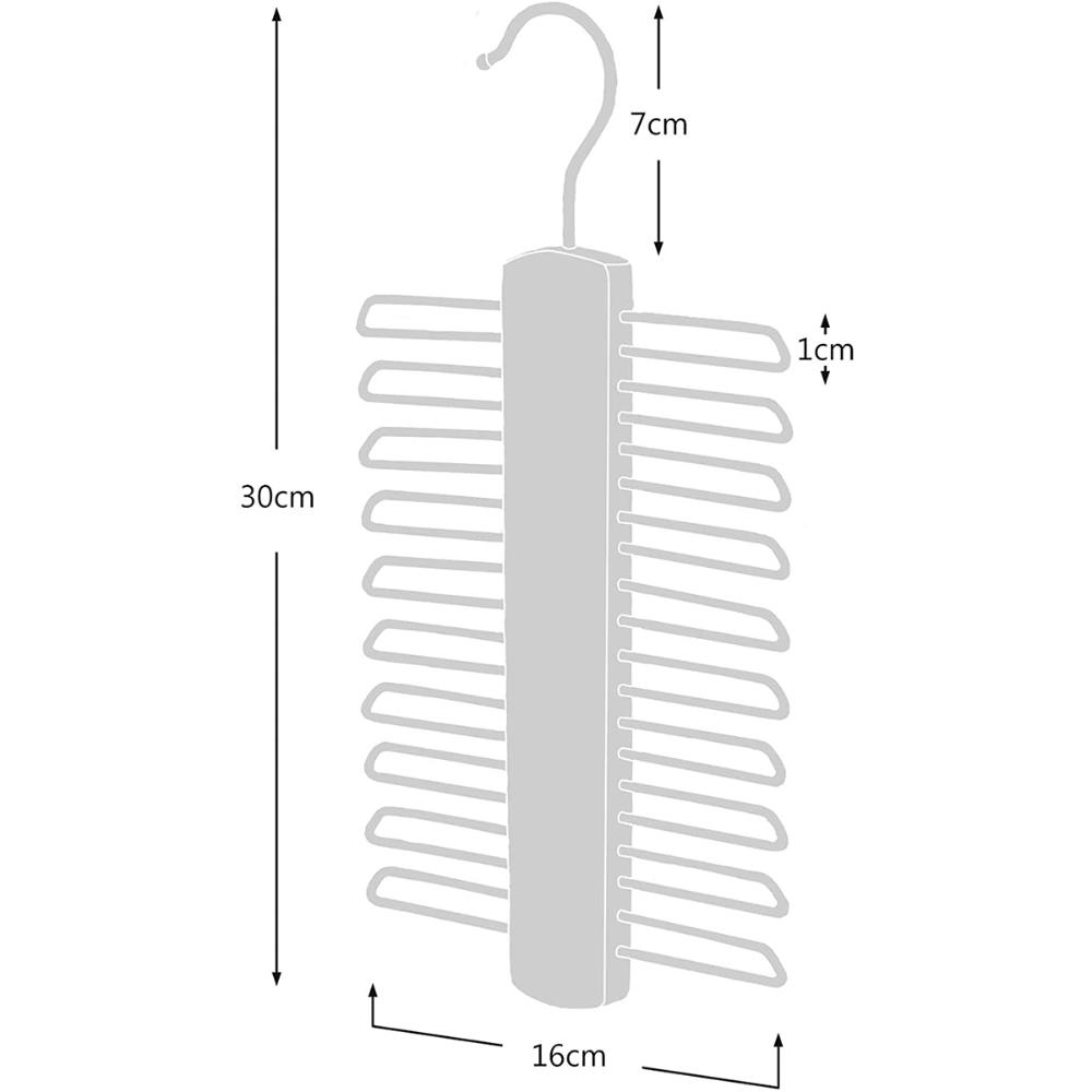 Wardrobe 20 Bar Wooden Belt Organiser Scarfs Storage Hanger Tie Rack
