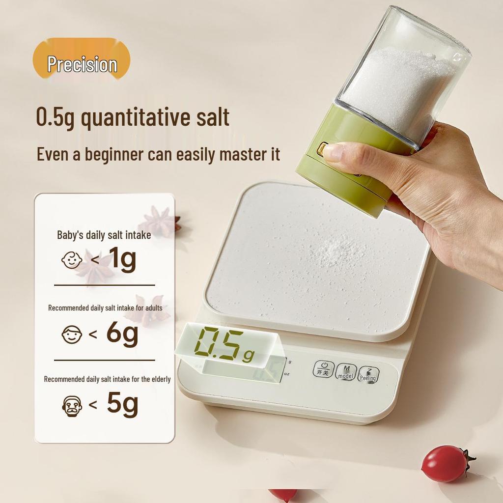 Press-Type Moisture-Proof Salt Shaker & Measuring Jar