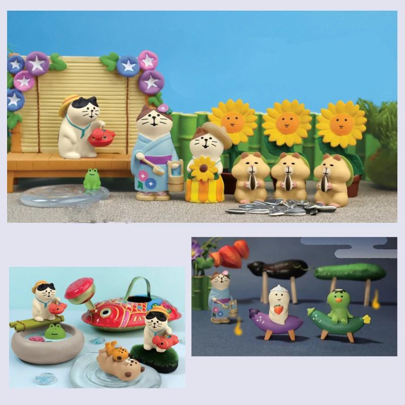 Japanese Cat Groceries Summer Courtyard Morning Glory Tide Play Gifts INS Resin Crafts DIY Small Ornaments Collection Gifts