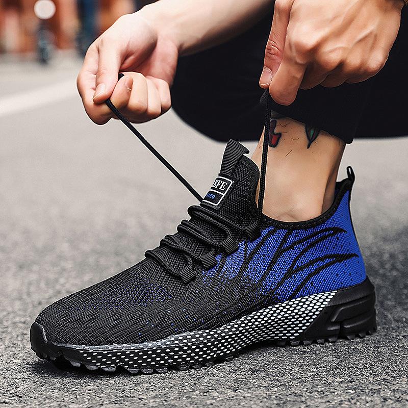 Large Size Sports Shoes Men's Shoes Fashion Lightweight Running Shoes Men's Flying Weaving Foreign Trade Sports Trendy Shoes Women