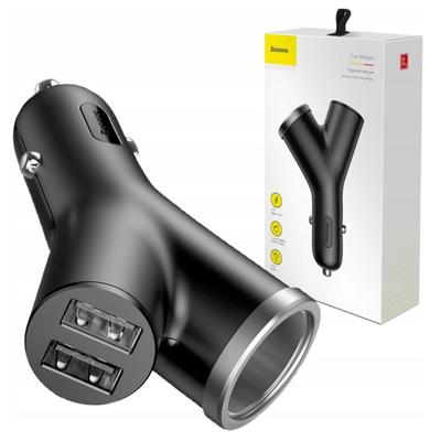 Baseus Y Type Car Charger 2Xusb 3.4A 40W (Black)