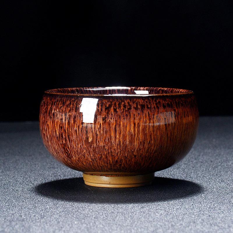 NEW Brushed Jianzhan Firewood Master Ceramic Kiln Large Tasting Tianmu Glaze Bowl Tea Douli Cup
