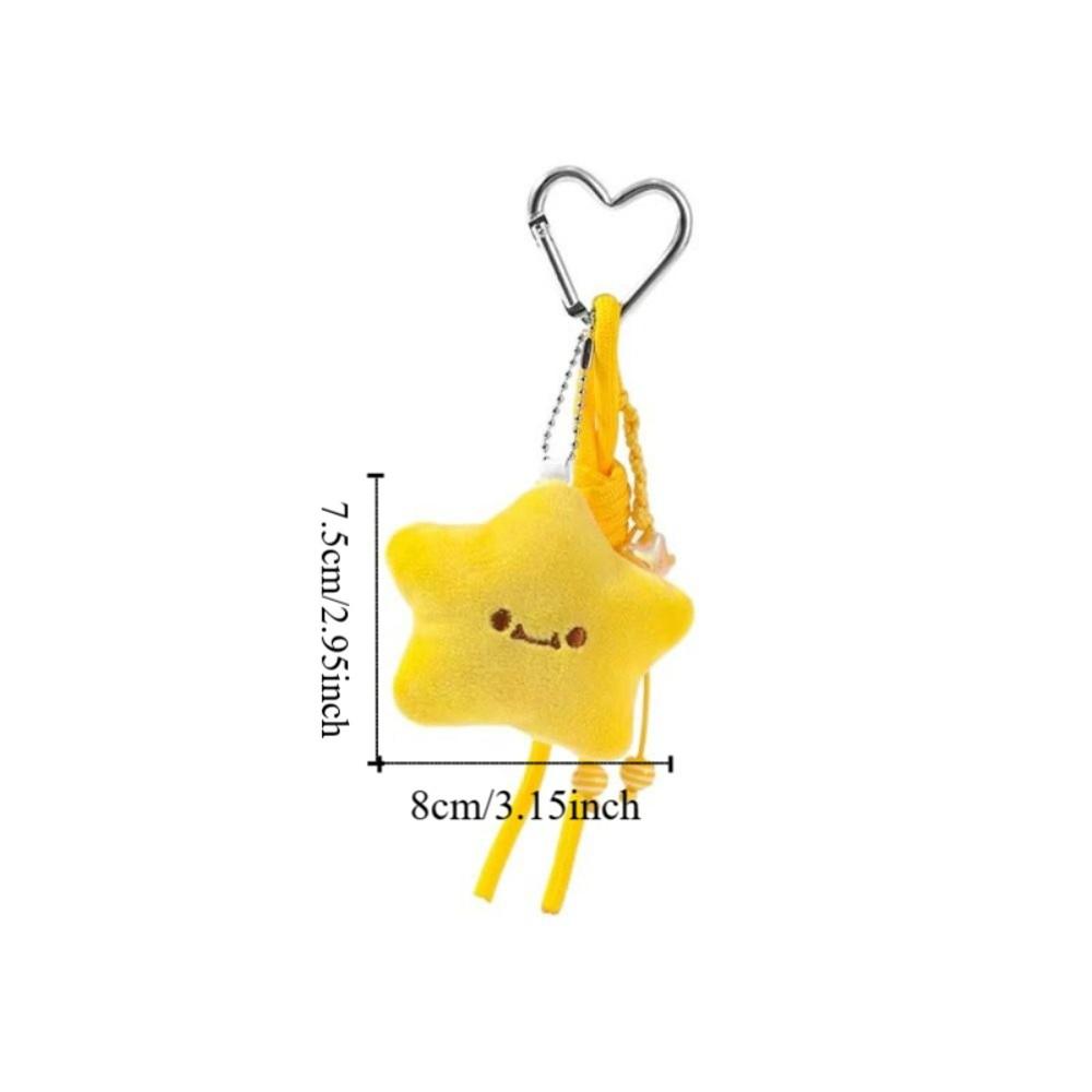 Soft Star Doll Pendant Cartoon Chirping Star Pendant Lovely Plush Star Keychain  Birthday Gift