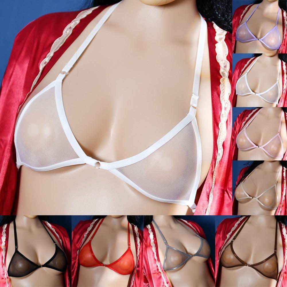 Bralette Bra Halter Mesh Non-padded See-through Sheer