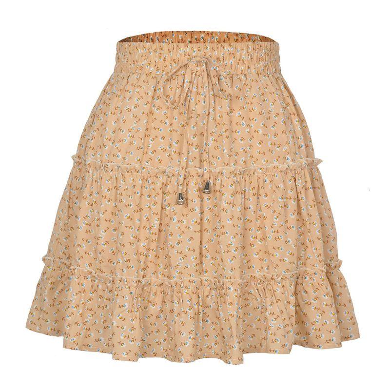 

Floral High Waisted A- Line Short Skirt Floral High Waist A- line Skirt New + Beige L