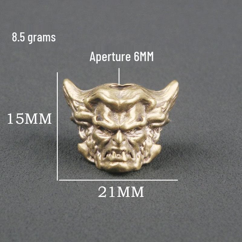 

Pure Brass Wolverine Paracord Pendant Keychain Charm Bead