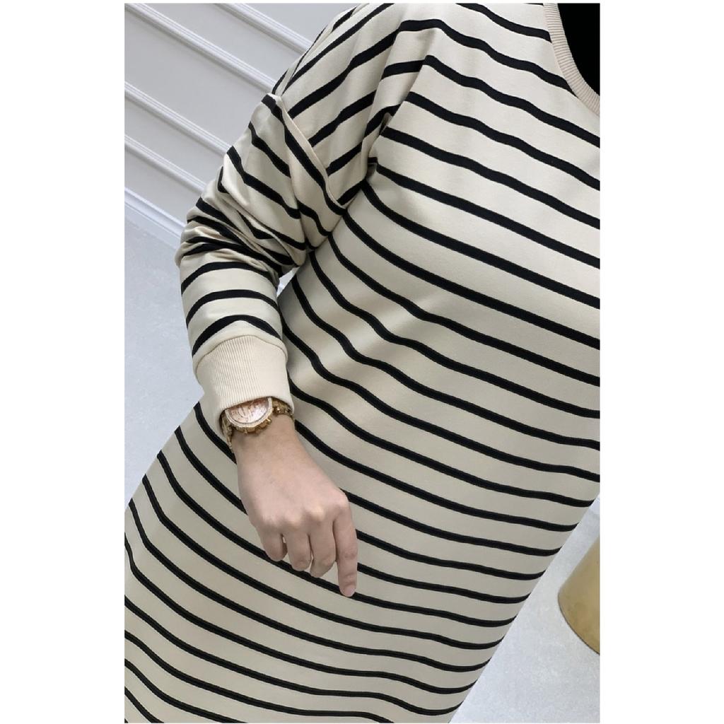 Hanorac cu dungi Hijab Tunica cu doua fire