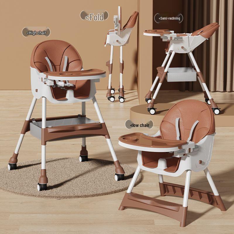 Foldable Multifunctional Baby High Chair - Portable Infant Dining & Activity Seat