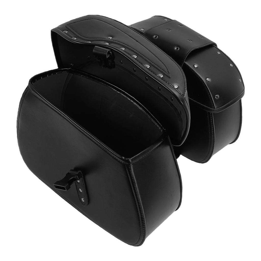Motorcycle Saddlebags 30L Large Capacity Waterproofing Universal PU Leather Side Bags for Most Motorcycles