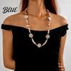 Handcrafted Bead Necklace for Women Bohemian Special-Shaped Beads Beach Special-shaped