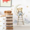 Cartoon Bear Cloud Moon Staircase Wall Sticker Self Adhesive Home Decor for Kids Room Wall Decoration