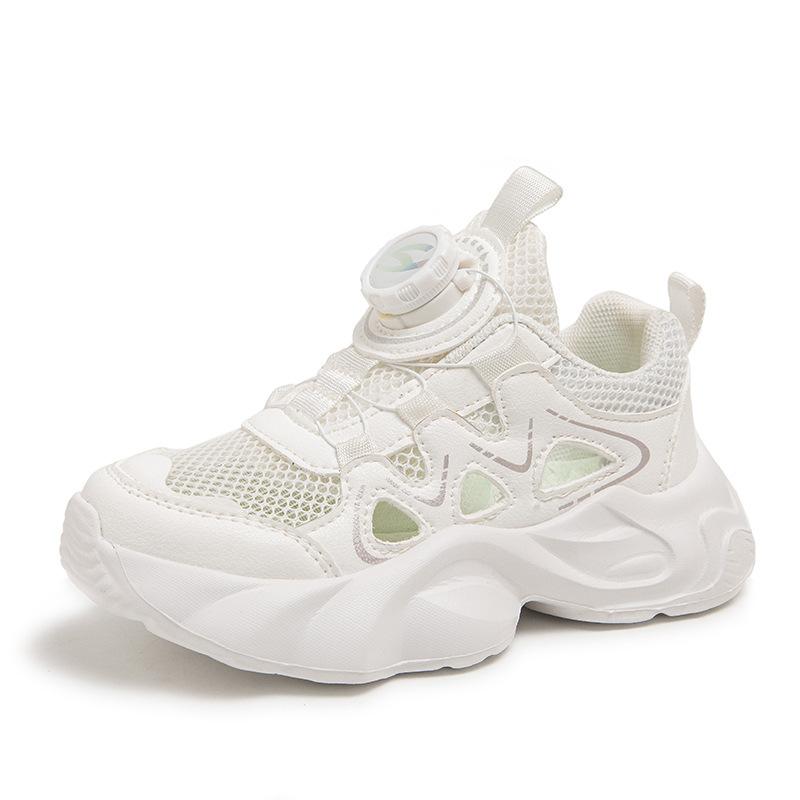 Male and female students mesh breathable 2025 summer new soft-soled children's sports small white single mesh shoes hollow dad shoes