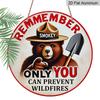 2D Flat, 1pc Print Round Aluminum Decorative Sign, Forest Fire Prevention Theme, Don't Let Wildfires Rage, Perfect for Cabin, Campground, Patio