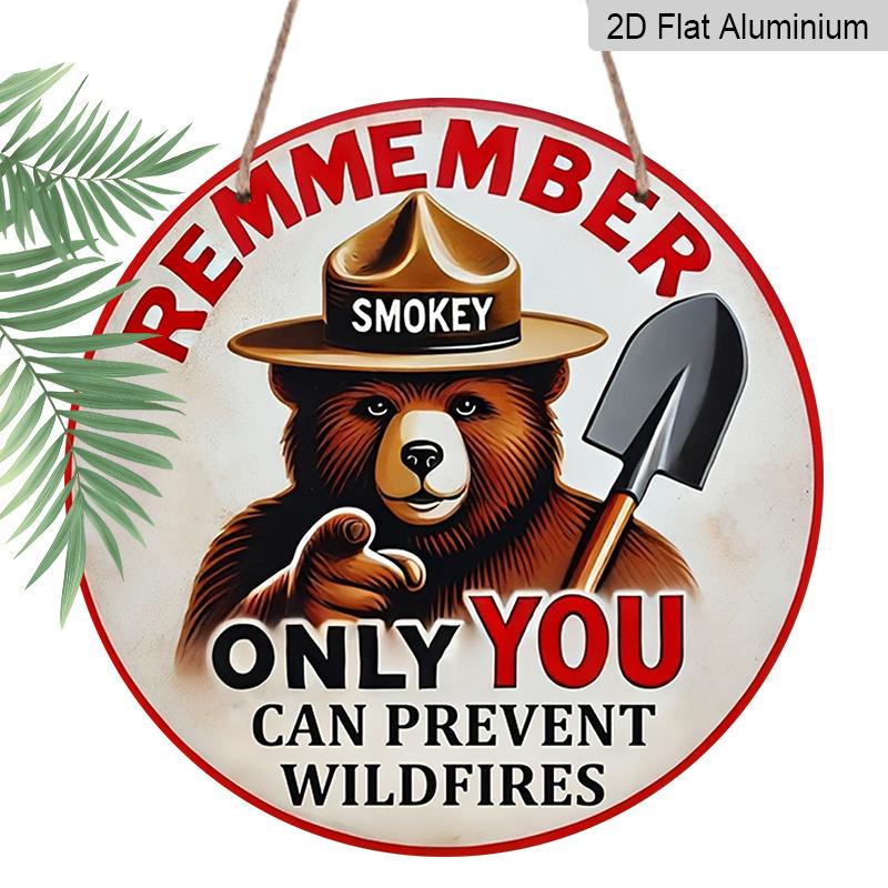 

2D Flat, 1pc Print Round Aluminum Decorative Sign, Forest Fire Prevention Theme, Don t Let Wildfires Rage, Perfect for Cabin, Campground, Patio 7.87*7.87in