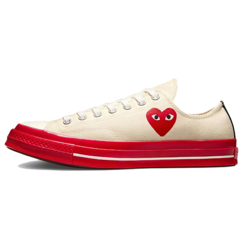 

CDG Play x Converse Chuck Taylor All Star Chuck Taylor All Star 1970s OX Удобные и Универсальные Низкие Эспадрильи Унисекс Белый Красный 42.5