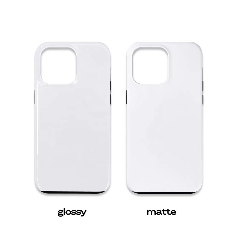2 in 1 Tough 3D Film Coated Blank White Sublimation Phone Case for iPhone 16 Promax Opp BagFor iPhone17 Pro
