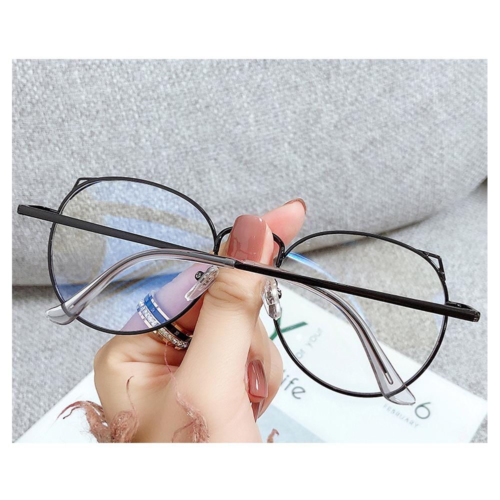 Cute Anti Blue Light Glasses Metal Glasses Frame Flat Glasses Fashion Comfortable Transparent Glasses For Women