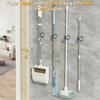 Mop Holder Storage Rack Bathroom Suction Hanging Pipe Traceless Mop Clip Broom Hanger Wall-Mounted Waterproof Rack White Amagi