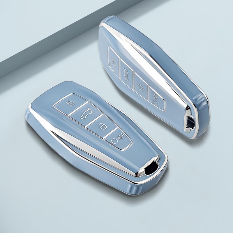 Soft TPU Car Key Case Fob Protector for Geely Coolray X6 X7 EX7 2024 Geometry C Emgrand UV GT GC9 Starray Accessories Keychain