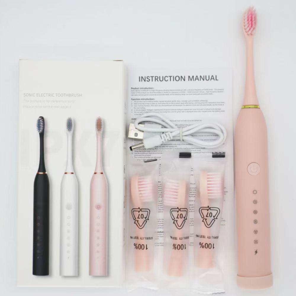 Electric Ultrasonic Toothbrush Six Speed Mode Home Soft Hair USB Charging Waterproof Adult Tooth Cleaner Automatic Couple Set