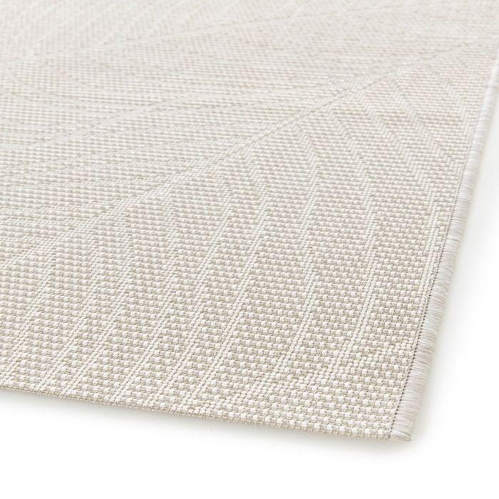 Tapis extérieur intérieur feuilles tissé crème 160x230
