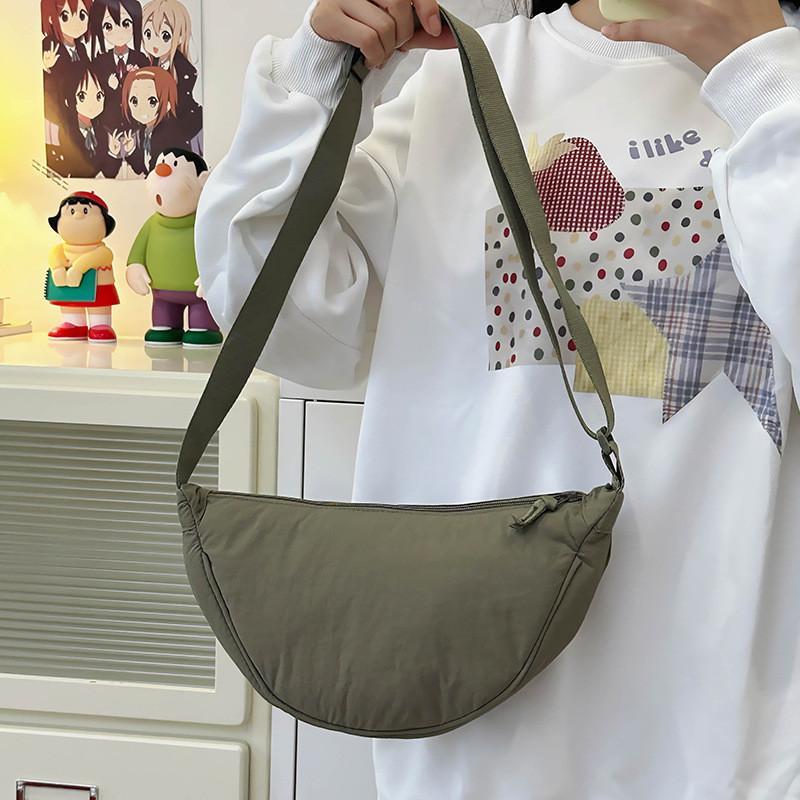 Stylish Mini Nylon Dumpling Crossbody Bag With Soft Structure For Everyday Use