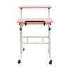 Mobile Stand up Desk, Small Adjustable Standing Desk with Wheels Home Office Workstation, Portable Rolling Desk Laptop Cart Pink