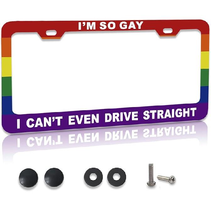 Funny Metal Aluminum License Plate Frame With Humor Texts Blessed Christian Black Car Cover Tag Holder Decoration With 2 Holes And Screws For Women