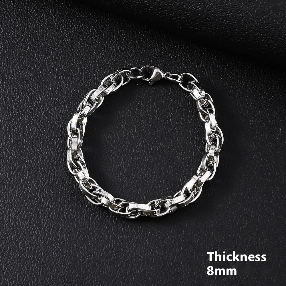 Bracciale da Uomo in Acciaio Inossidabile Semplice Prepotente Punk Alto Senso Cubano Acciaio al Titanio Bracciale Gioielli da Uomo