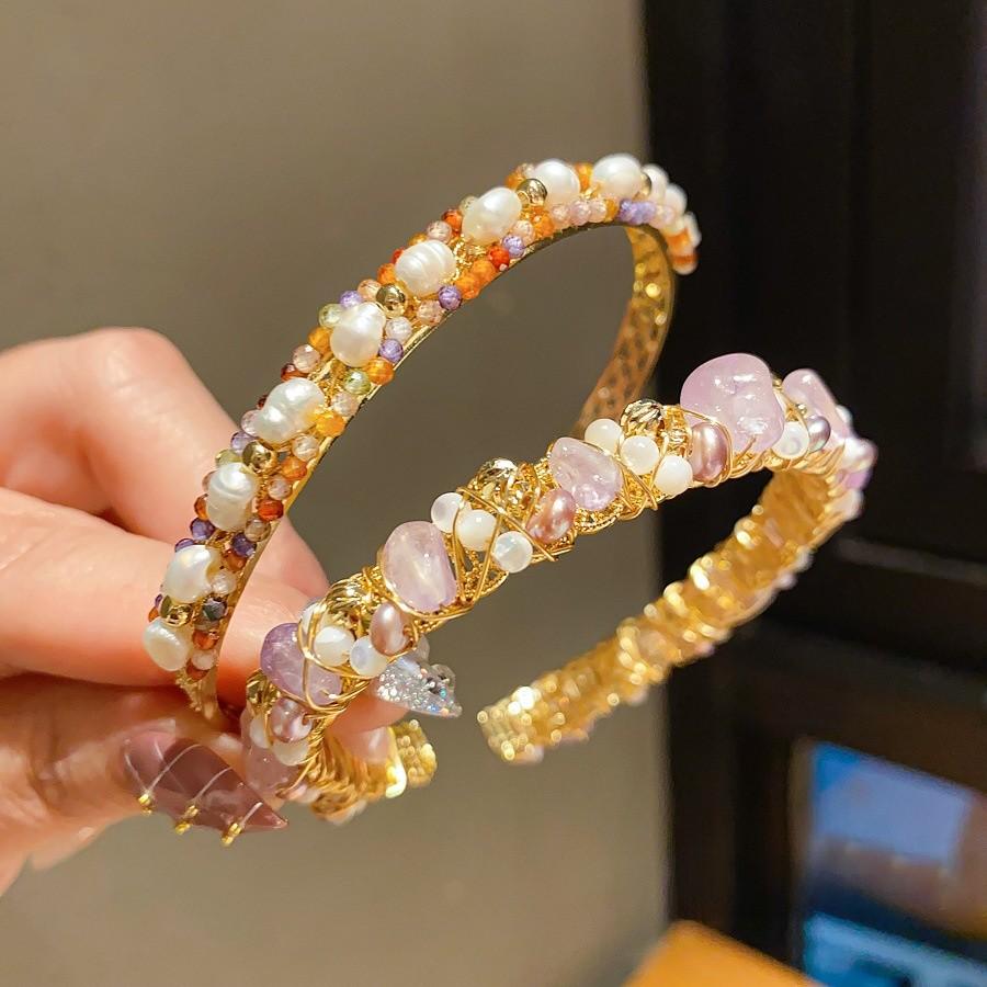 Vintage Palace Style Jewelry With 18k Gold Plated Zircon And Freshwater Pearl For Elegant Women