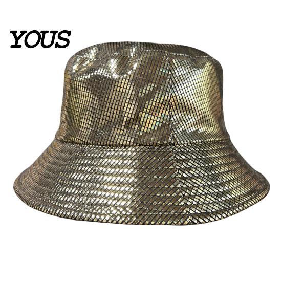 Bucket Hat Shiny Fabric Hat, Rainproof Reflective Party Colorful Fish Scale Pattern Sun Protection Fisherman for Festivals And Travel Quick-dry