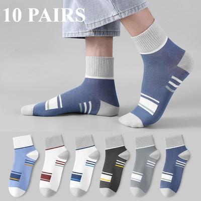 10 Paar Herren Mittelhohe Baumwolle Deodorant Atmungsaktiv Sommer Baumwolle Sportsocken Sommer Jungen Socken