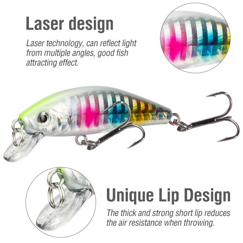 1 szt. Minnow Fishing Lure 5,8 cm/6 g Pływająca sztuczna twarda przynęta Bass Wobblers Przynęty Crankbait Haki Tackle