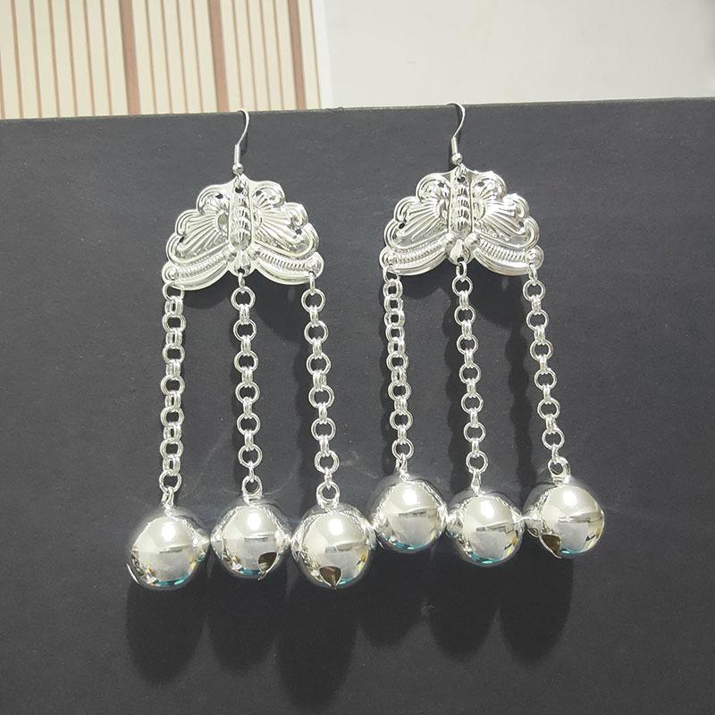 Ethnic style earrings Alloy silver-plated Miao ethnic minority Dong Yi earrings Earrings