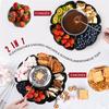 ABBP-Flameless Fondue Set 2 In 1 Heated Bowl Electric Marshmallow Roaster 4 Roasting Forks Home US Plug Movie Night Supplies